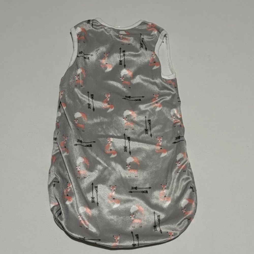 Modern Baby Sleep Sack Kids 0-3M Gray Fox Arrow Plush Wearable Blanket